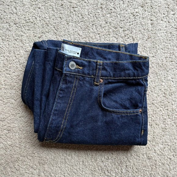 Zara Jeans Women's 8 (28x27) Straight Leg Blue Dark Wash Denim Mid Rise - Picture 12 of 12
